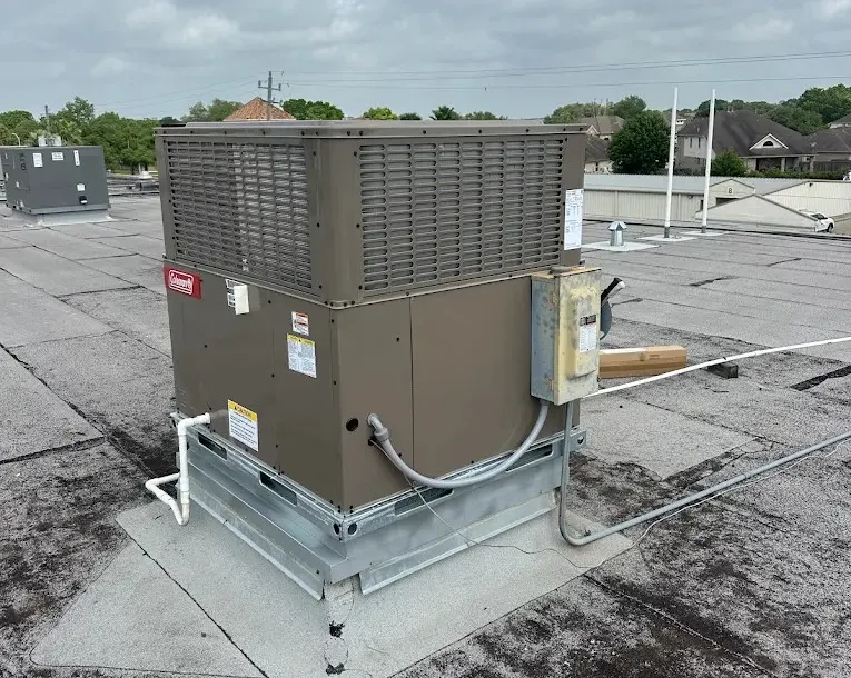 Commercial rooftop package unit service in Conroe, TX by Prestige Air Service